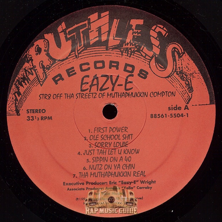 EazyE Str8 Off Tha Streetz Of Muthaphukkin Compton Record Rap